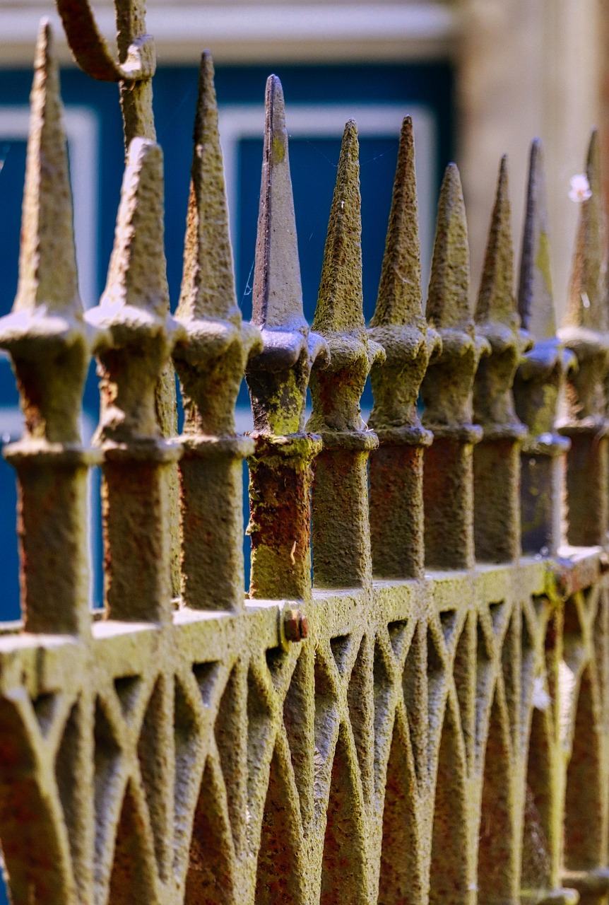 fence, metal, still life, iron fence, metal fence